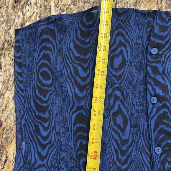 Diane Von Furstenberg Gilmore Sheer Blouse Top Grain Shadow Size 12 - Picture 8 of 8